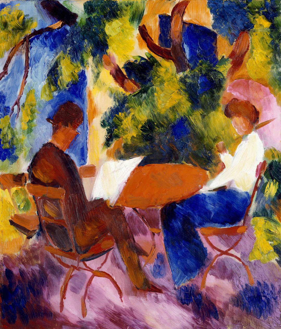 Ved havebordet, 1914 af August Macke