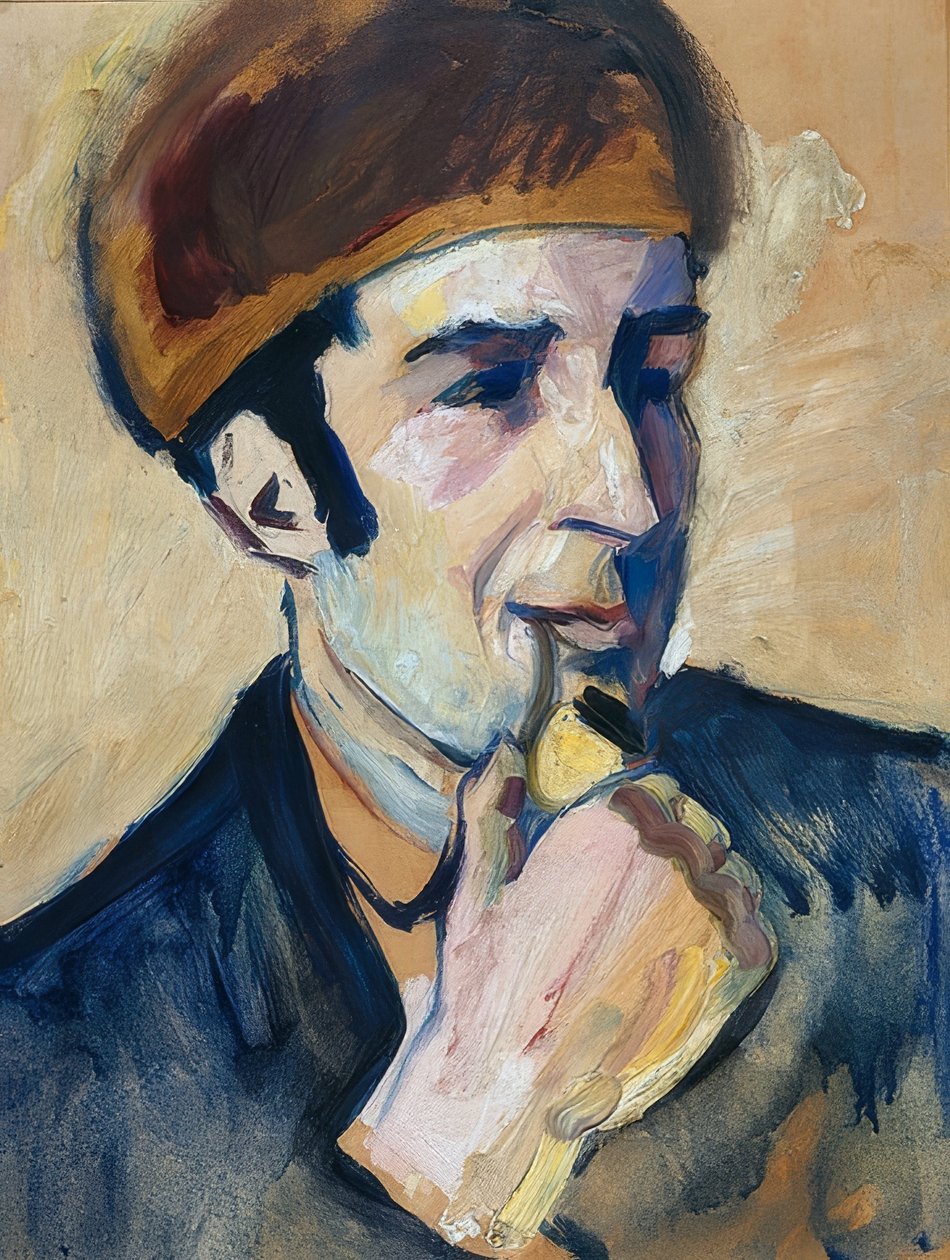 Portræt af Franz Marc. 1910 af August Macke