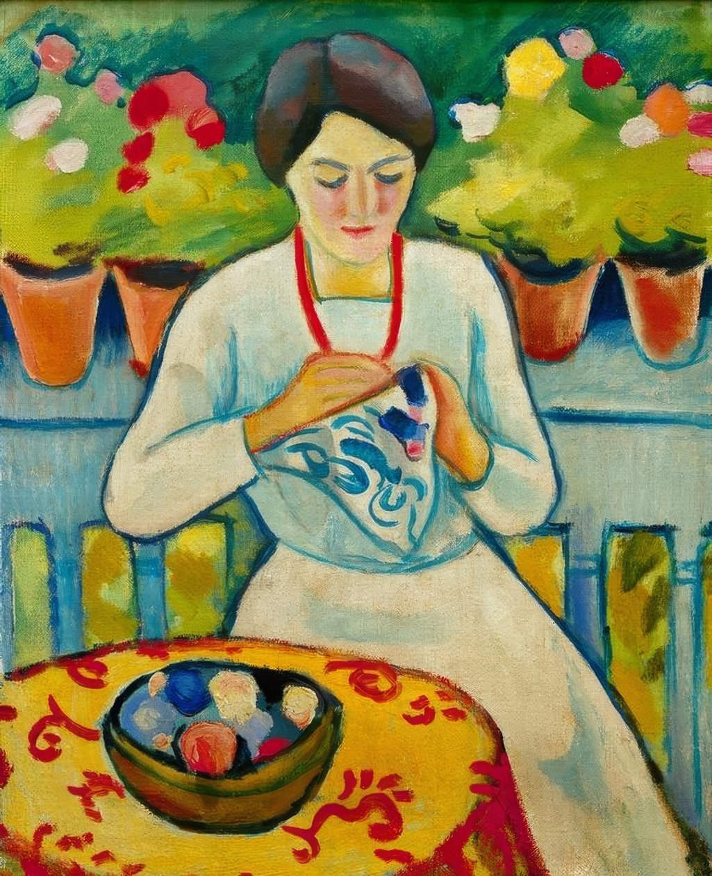 Kvinde på altanen af August Macke