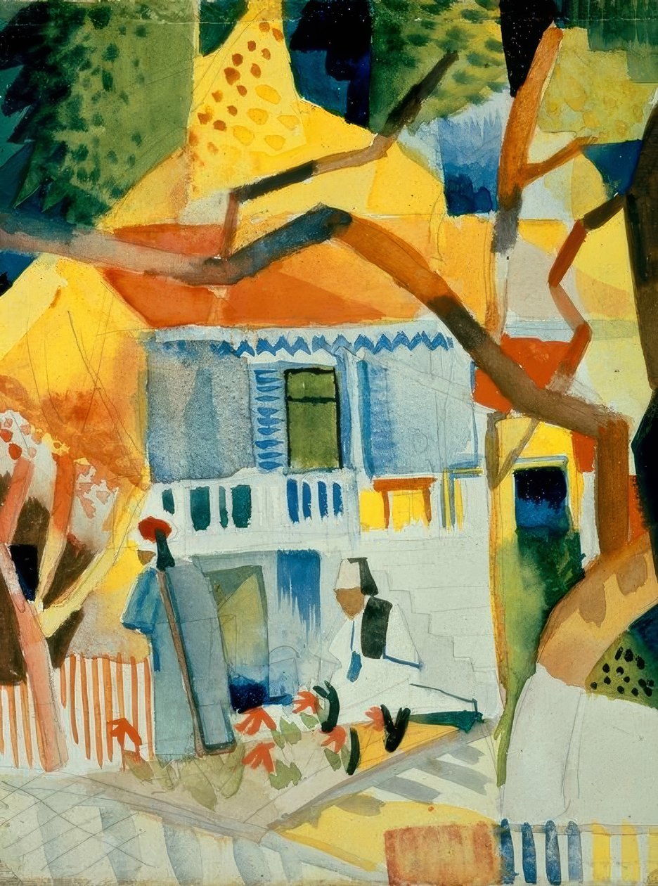 Indre gård på landstedet i St. Germain af August Macke