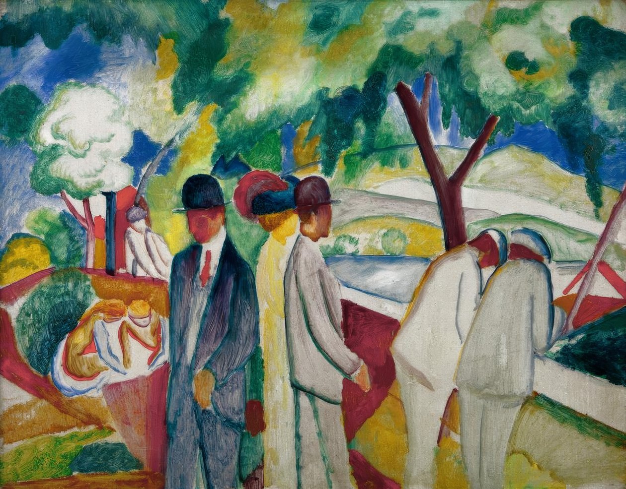 Klapvogne (Great Light Walk) af August Macke