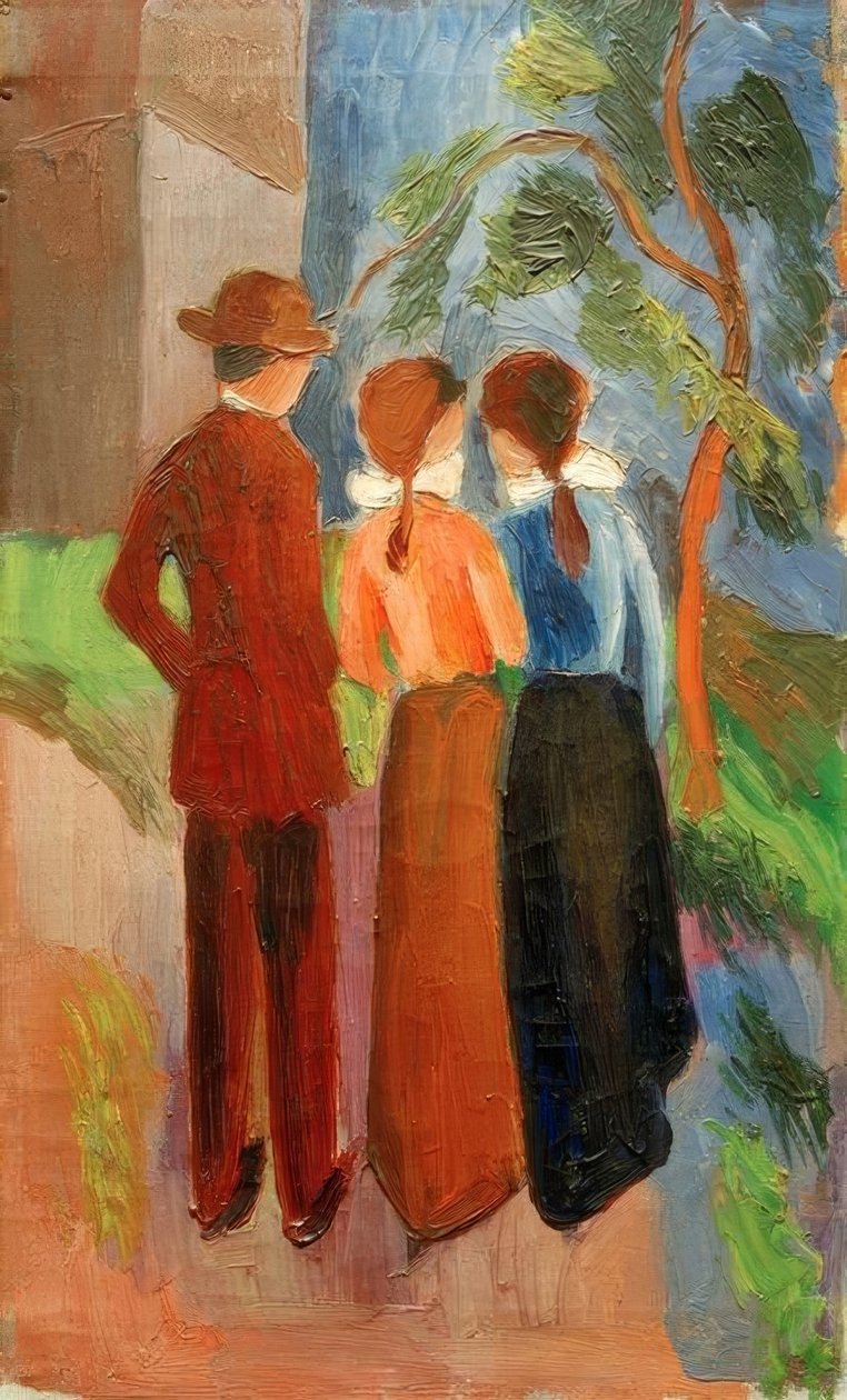 Tre mennesker til en gåtur af August Macke