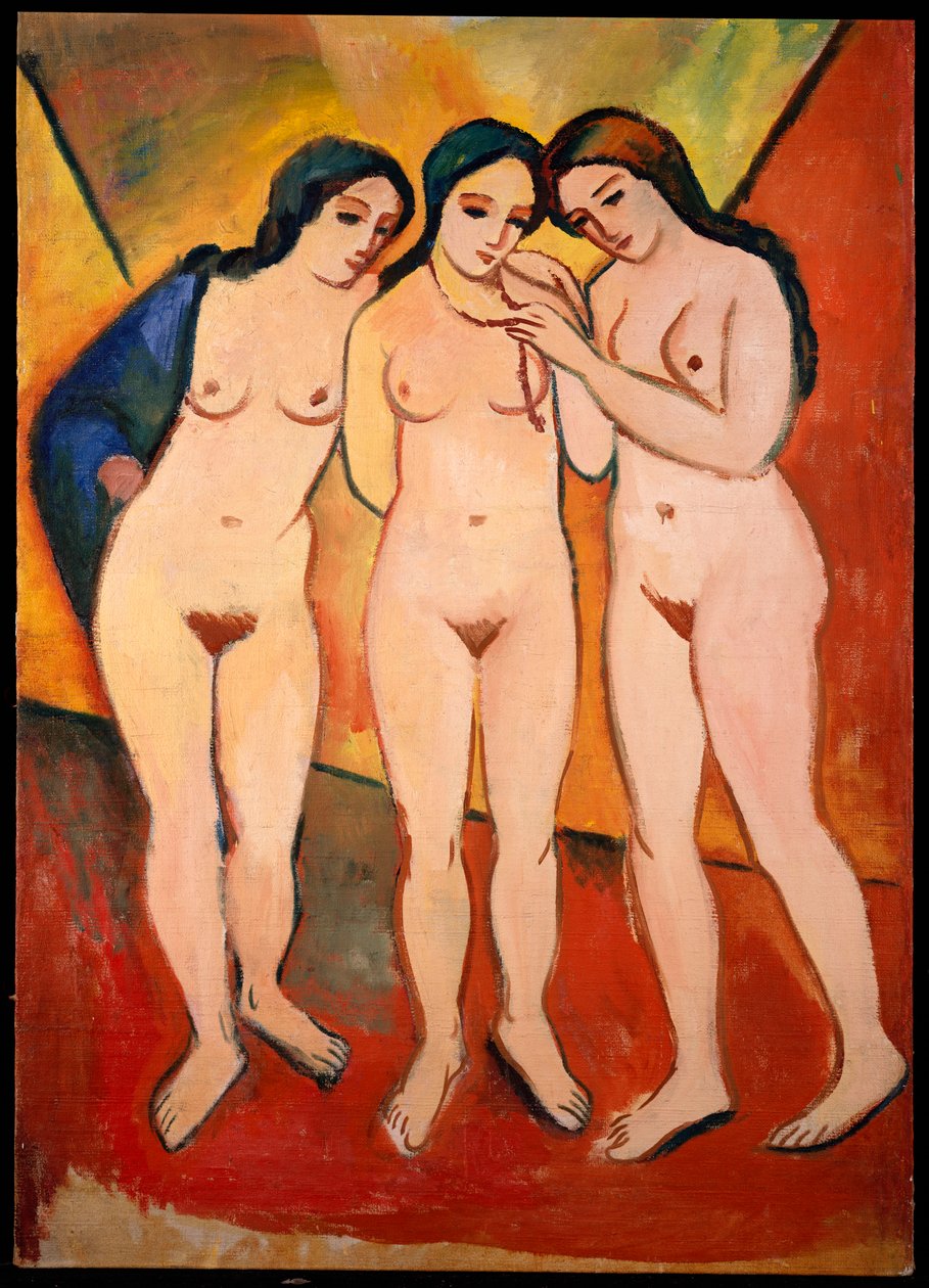 Tre nøgne kvinder af August Macke