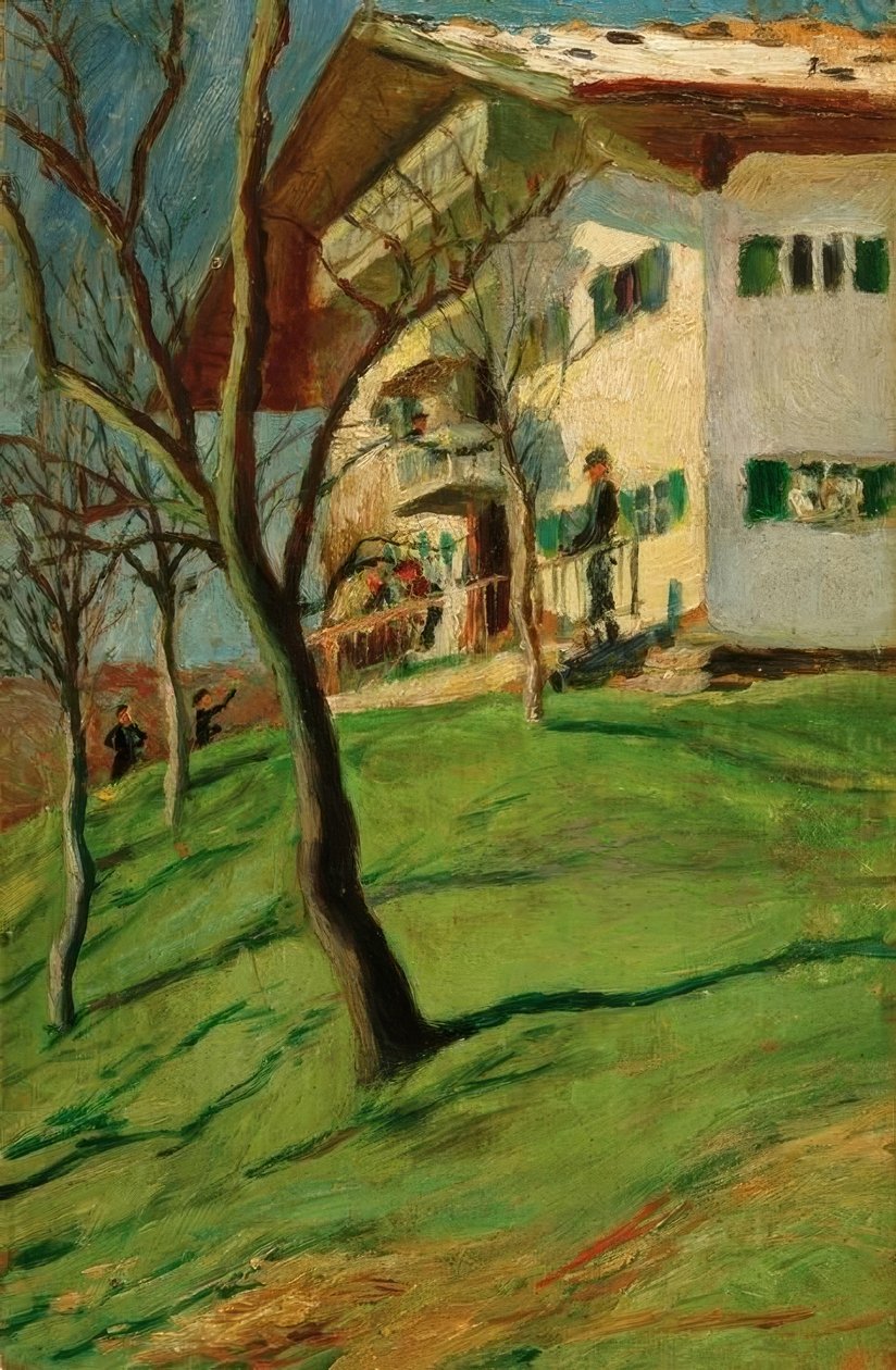 Vores lille hus i Tegernsee af August Macke