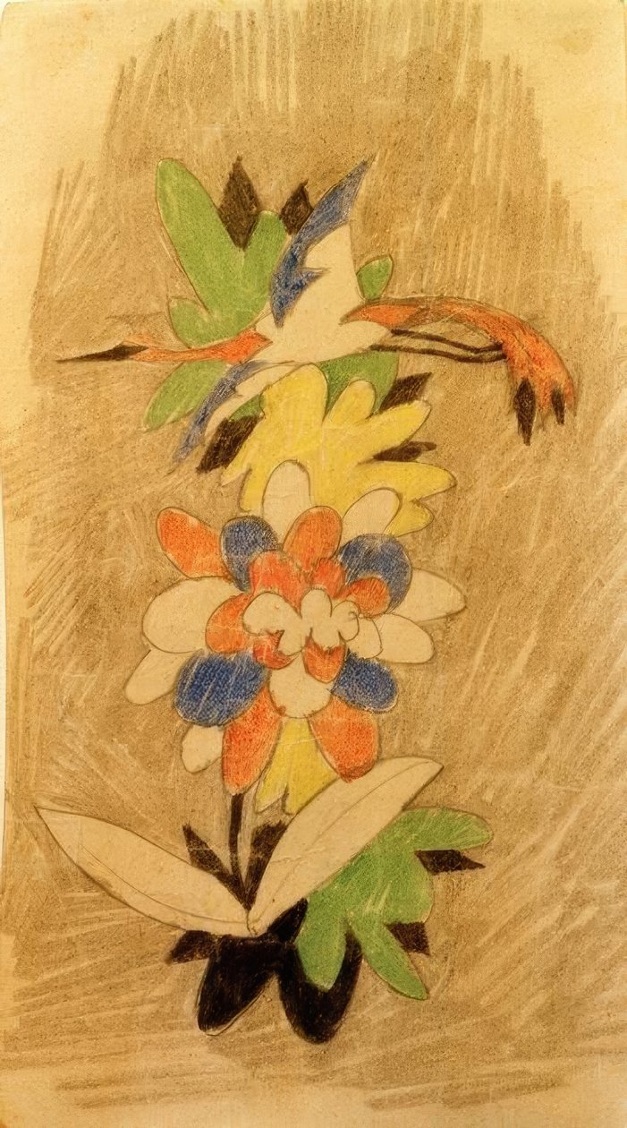 Fugl i blomster af August Macke