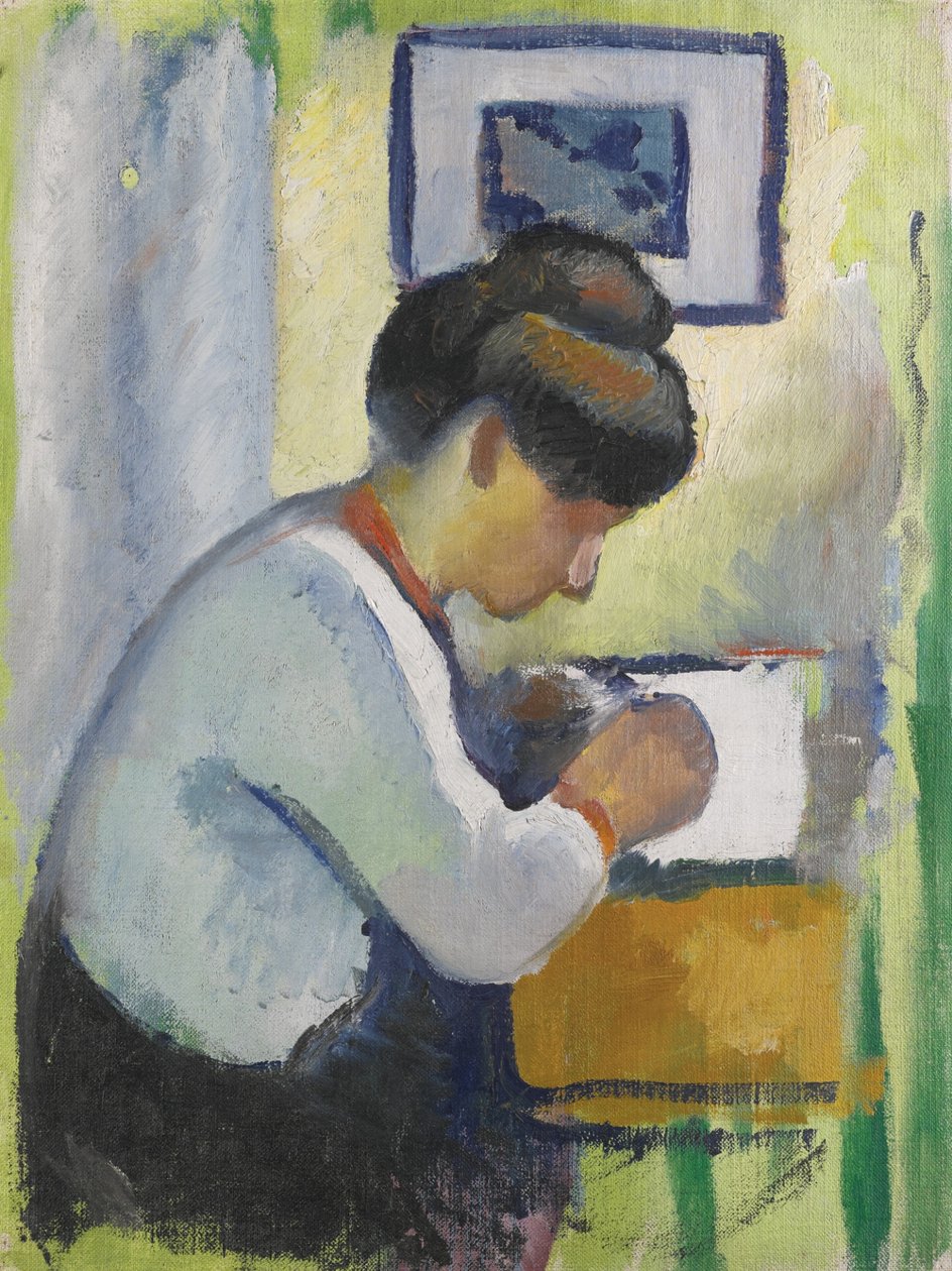 Kvinde, der skriver af August Macke
