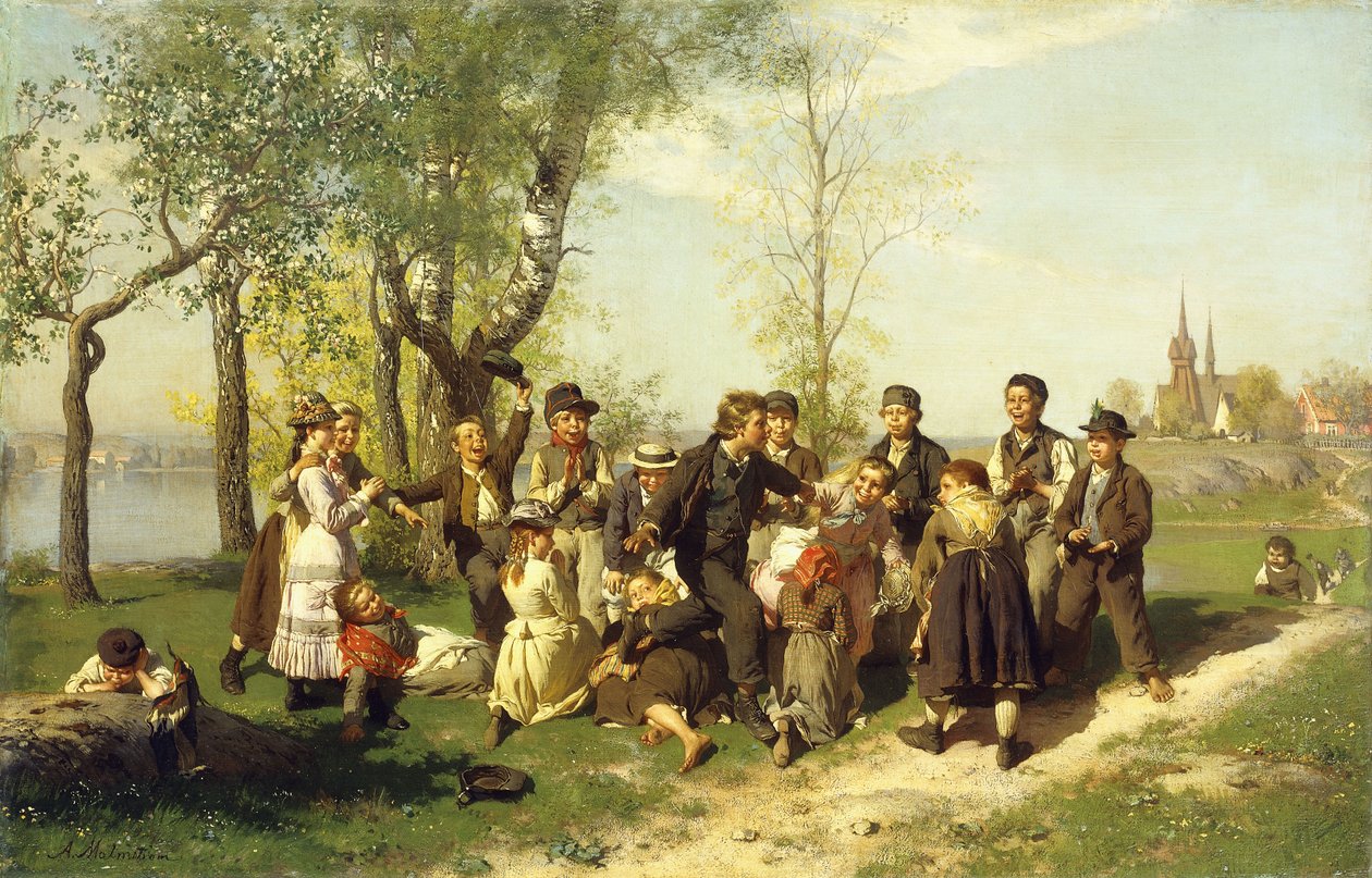 Børn i leg, af August Malmström