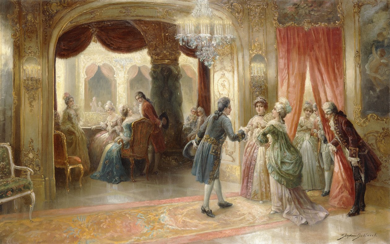 At the Opera (olie på lærred) af August Stephan Sedlacek
