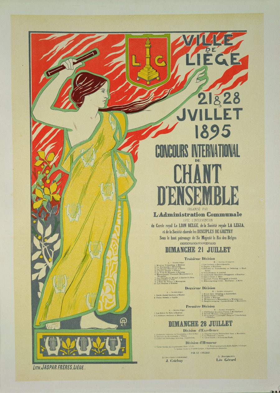 Reproduktion af en plakat, der reklamerer for "Concours international de Chant d