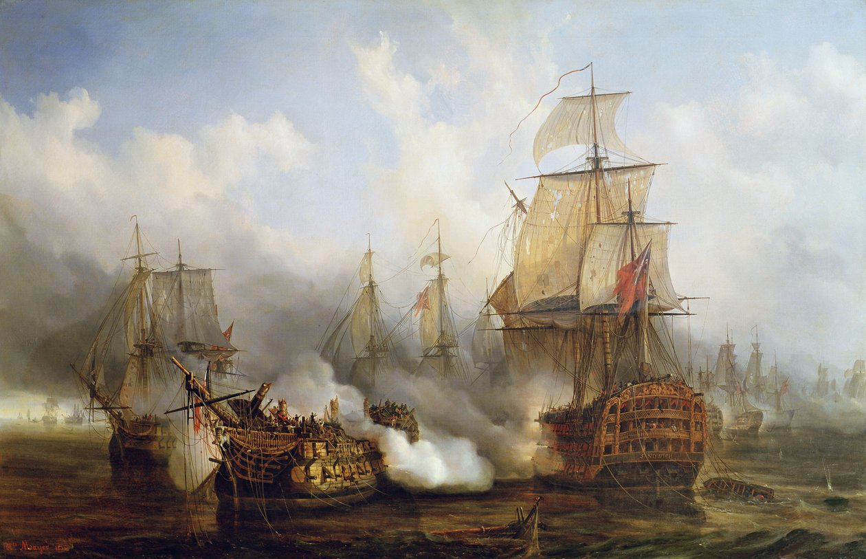 The Redoutable i Trafalgar, 21. oktober 1805 af Auguste Etienne Francois Mayer