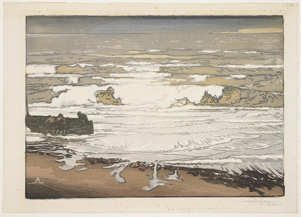 Bølgerne bryder, september tidevand, 1901 af Auguste Louis Lepère
