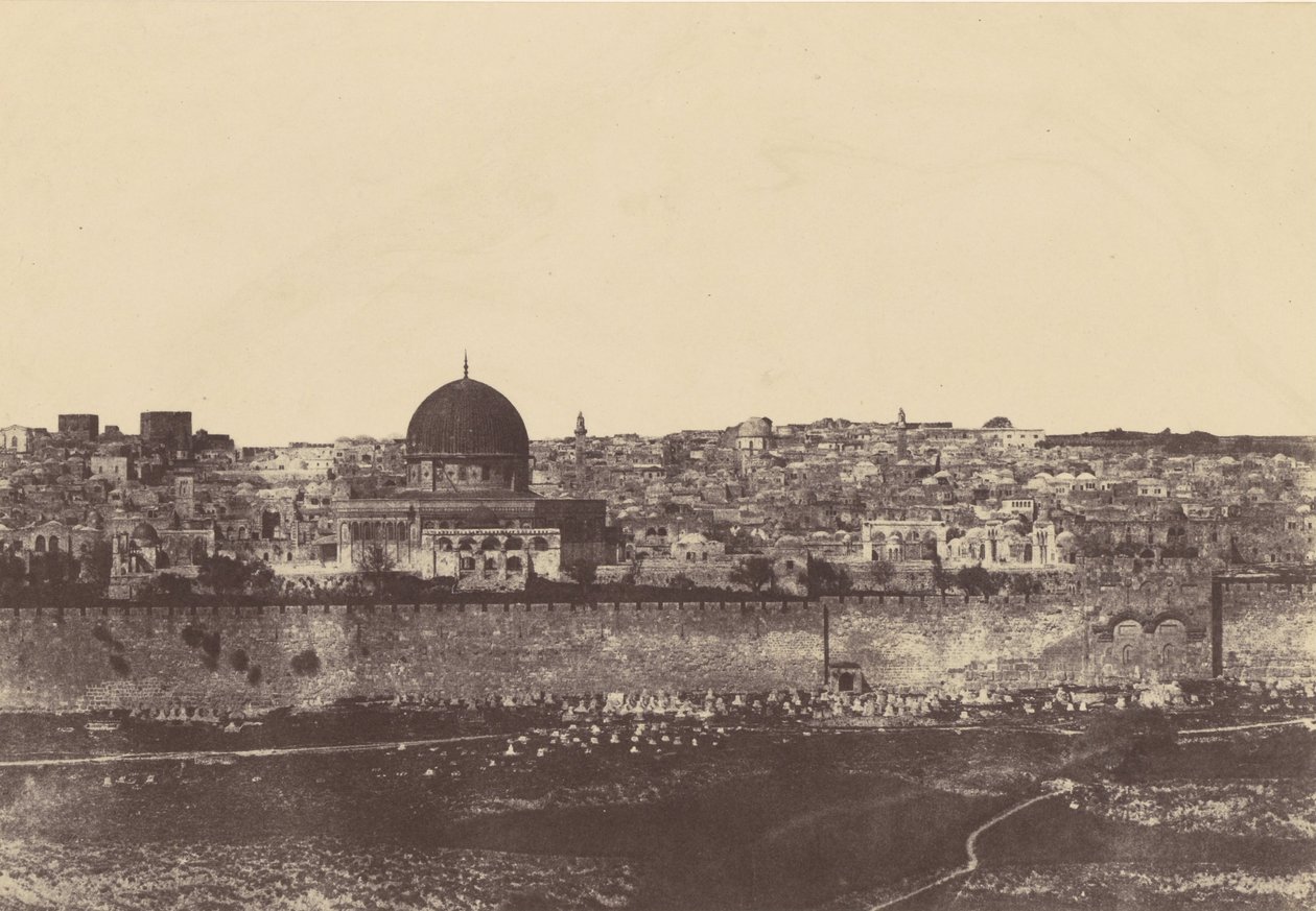 Jerusalem. Indhegning af templet. Generelt syn på østsiden. Pl.2 af Auguste Salzmann