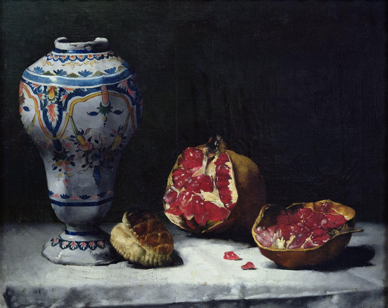Stilleben med et granatæble af Auguste Theodule Ribot