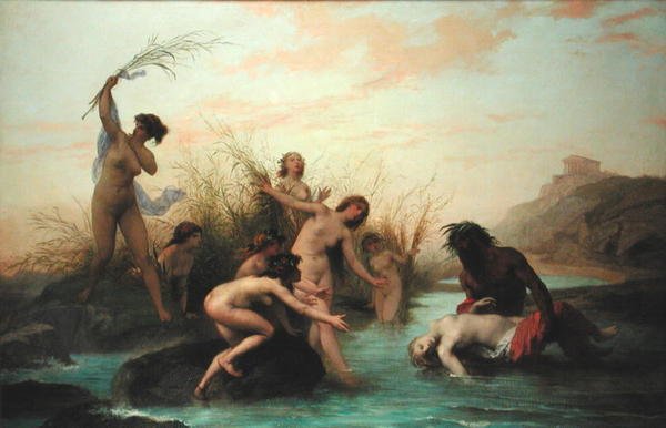 En flodgud, der redder en naiad af Auguste Barthelemy Glaize