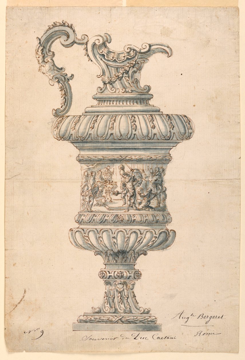 Læbetud kande af Auguste Bergeret, French