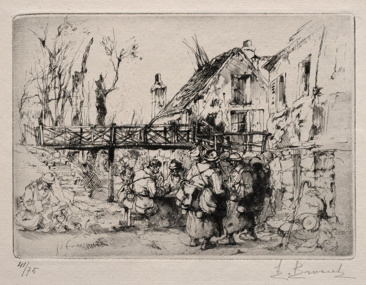 Holdet ved landsbyen af Auguste Brouet