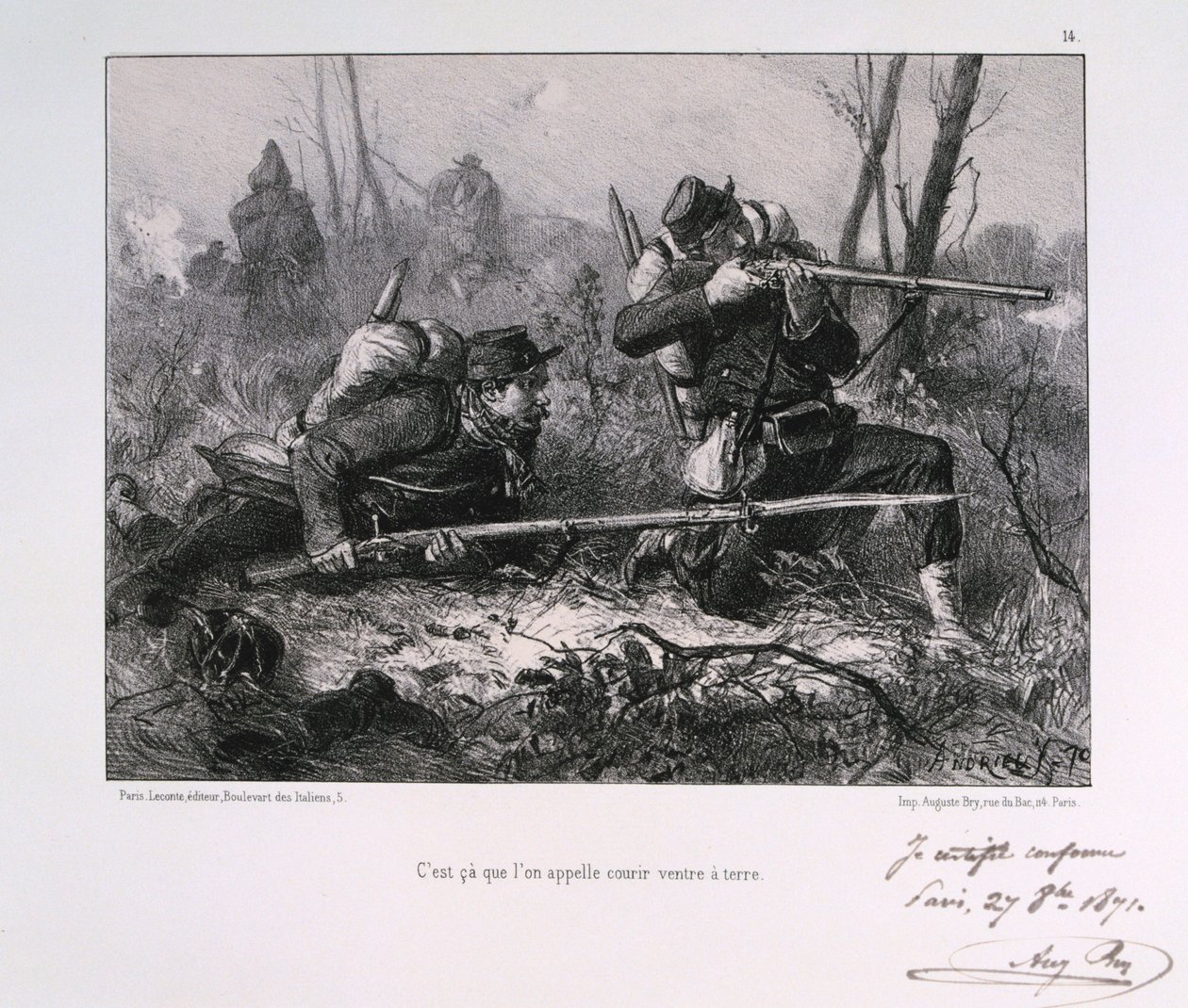 Franske soldater, Belejringen af Paris, 1871 af Auguste Bry
