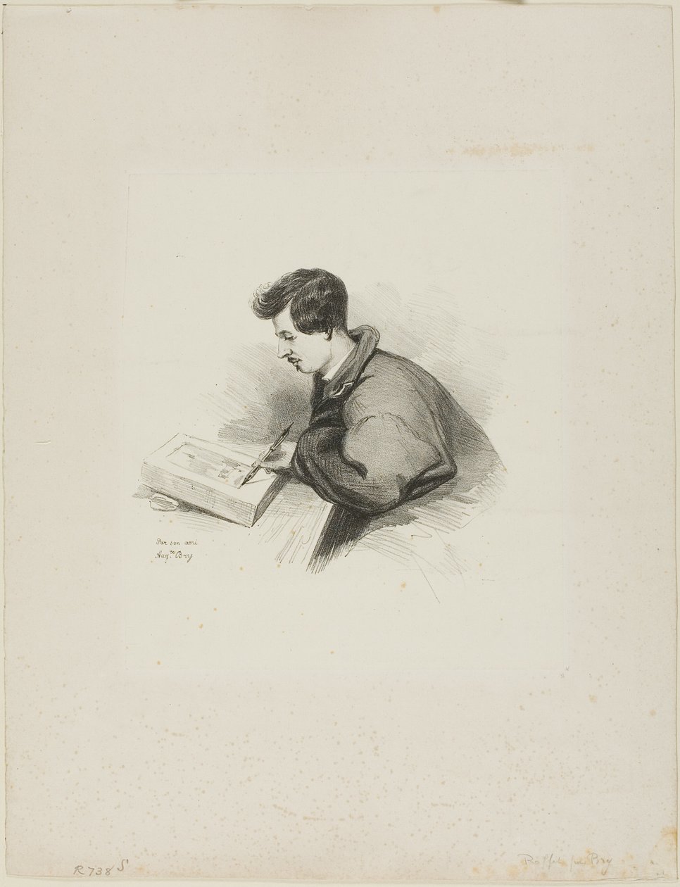 Portræt af Auguste Raffet af Auguste Bry
