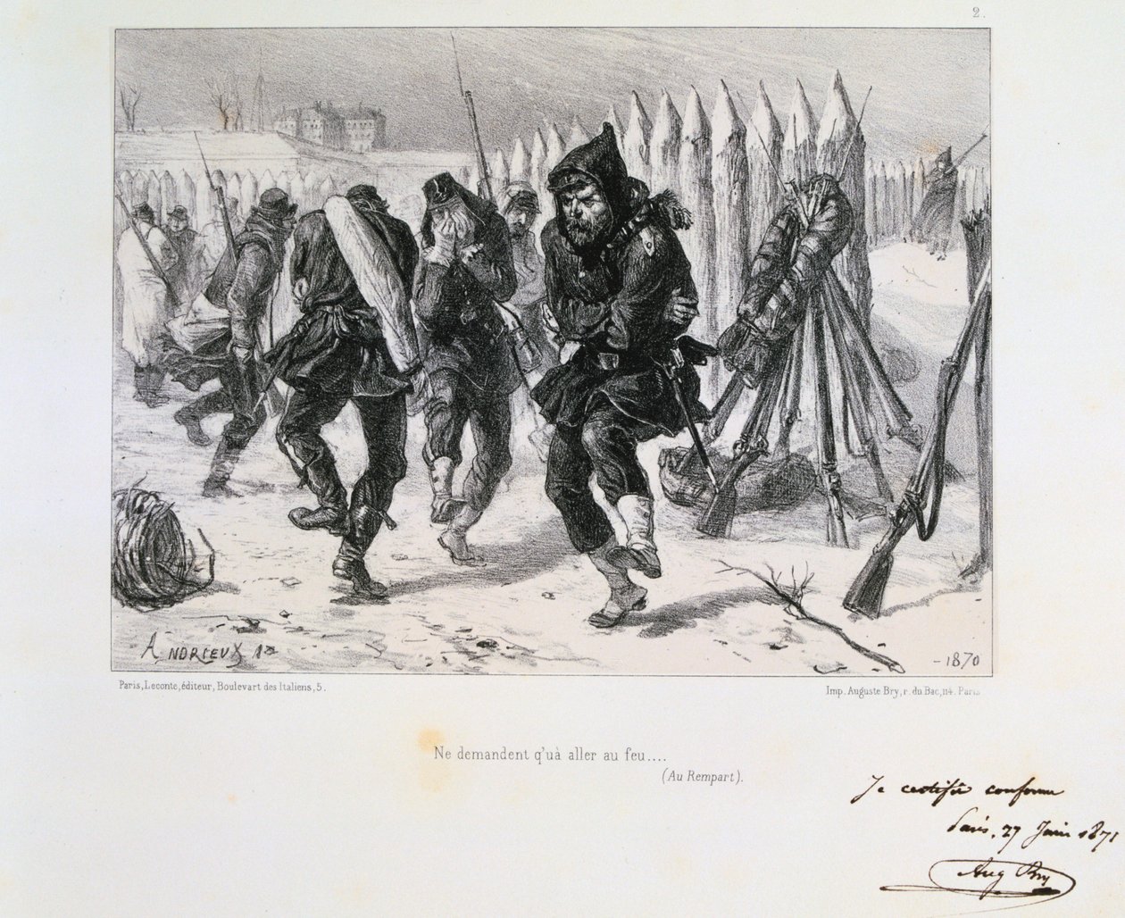 Belejring af Paris, fransk-preussisk krig, 1870 1871. af Auguste Bry
