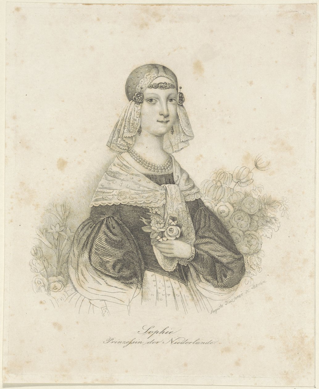 Portræt af Sophie, Prinsesse af Holland af Auguste Hüssener
