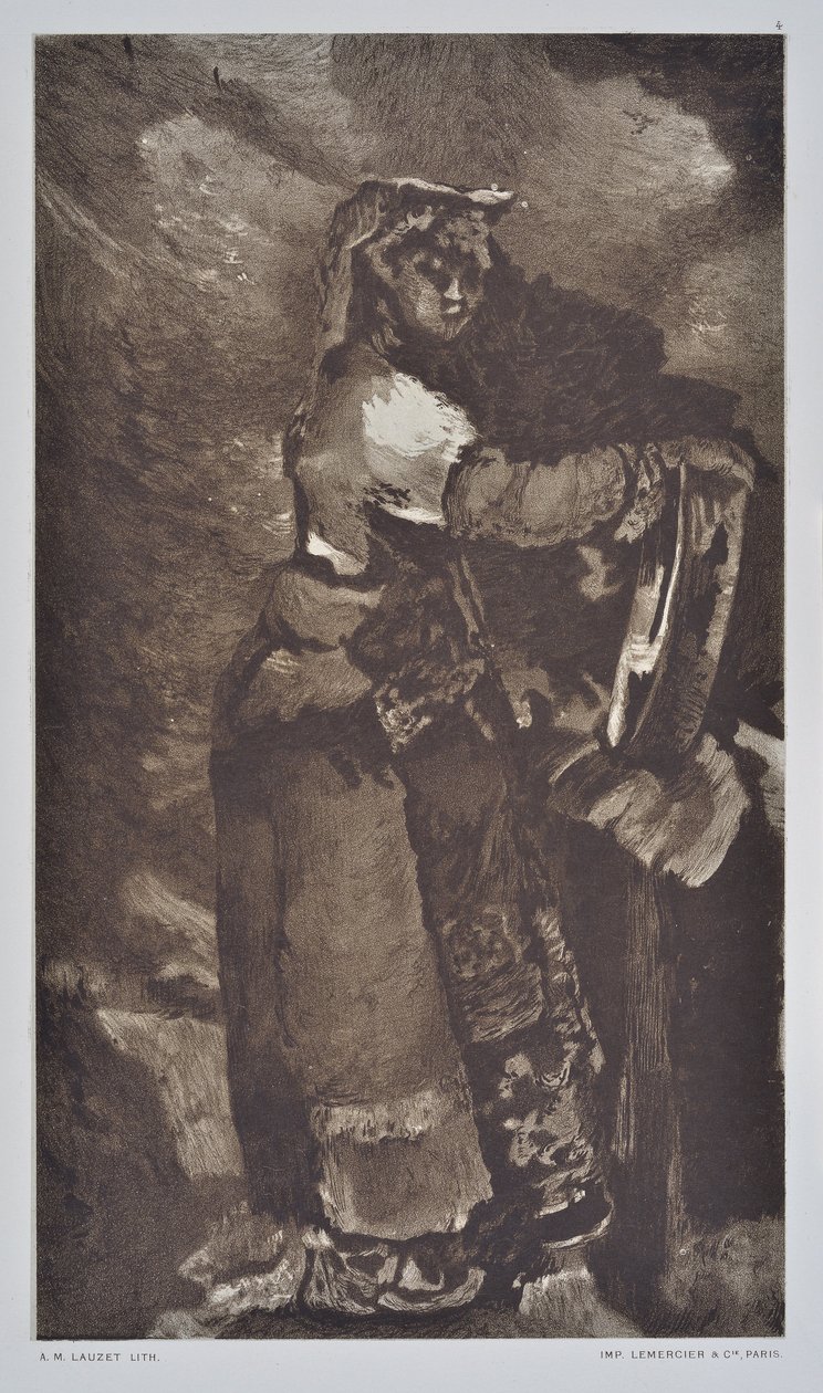 Studie af italiensk (tegning) af Auguste Lauzet