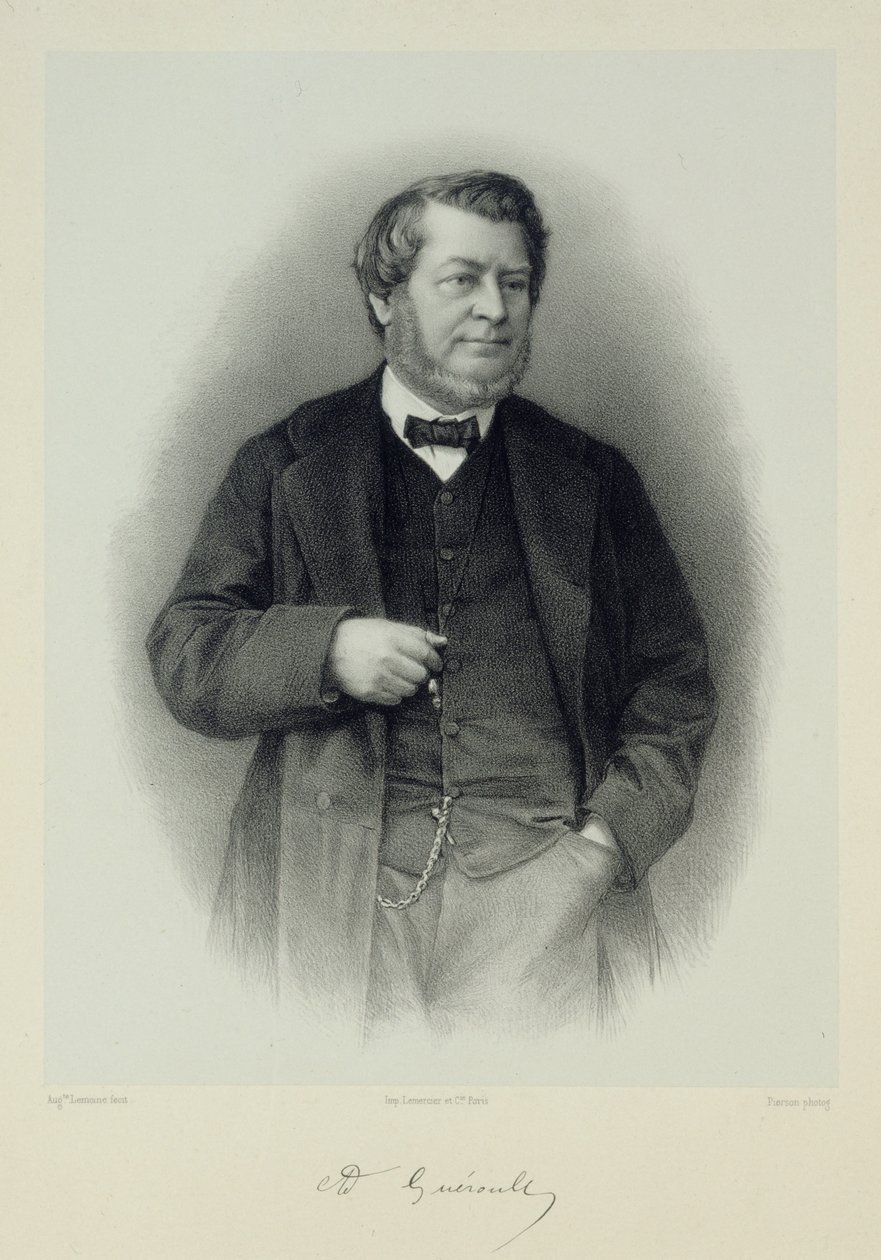 Portræt af Adolphe Guéroult 1810-1872. af Auguste Lemoine