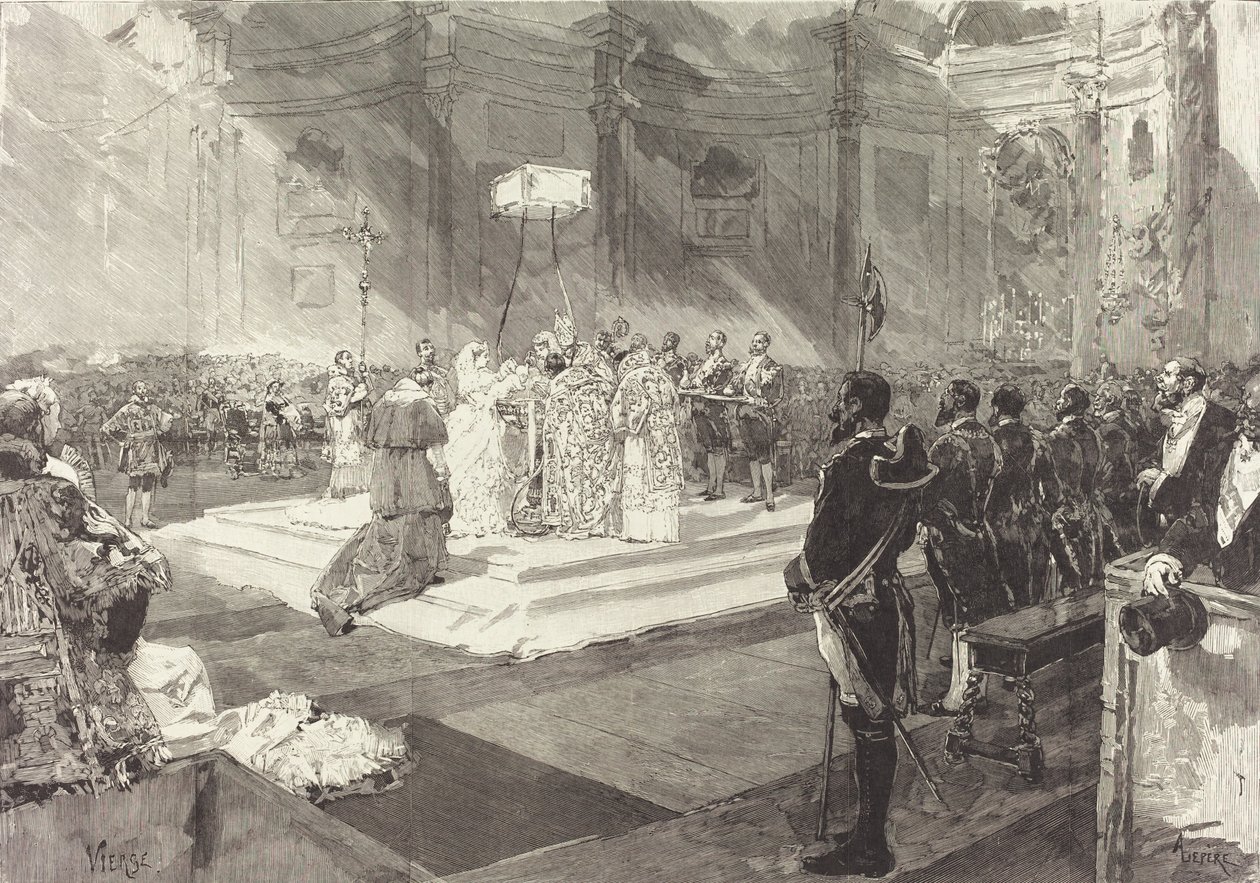 Kongelig dåb ved hoffet i Spanien, 1882. af Auguste Lepere
