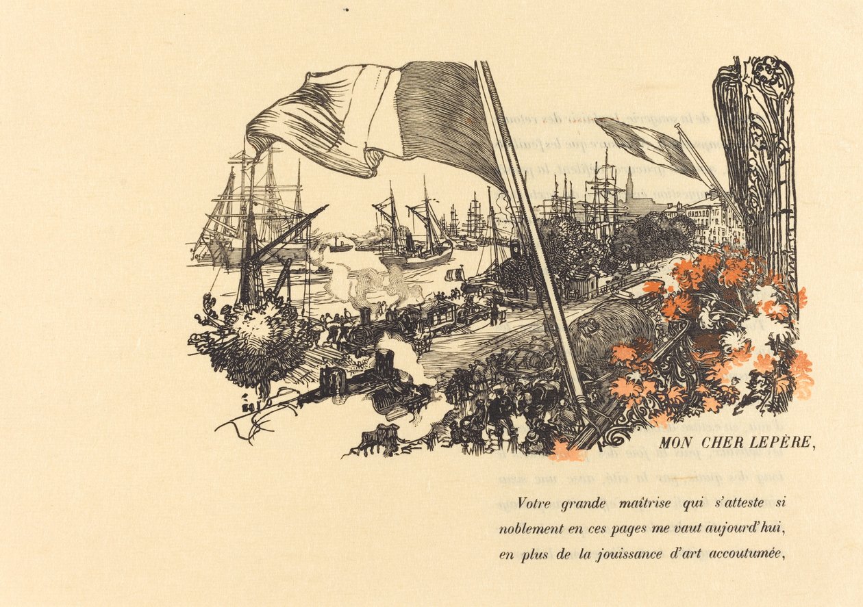 Dedikationsside af Auguste Lepere