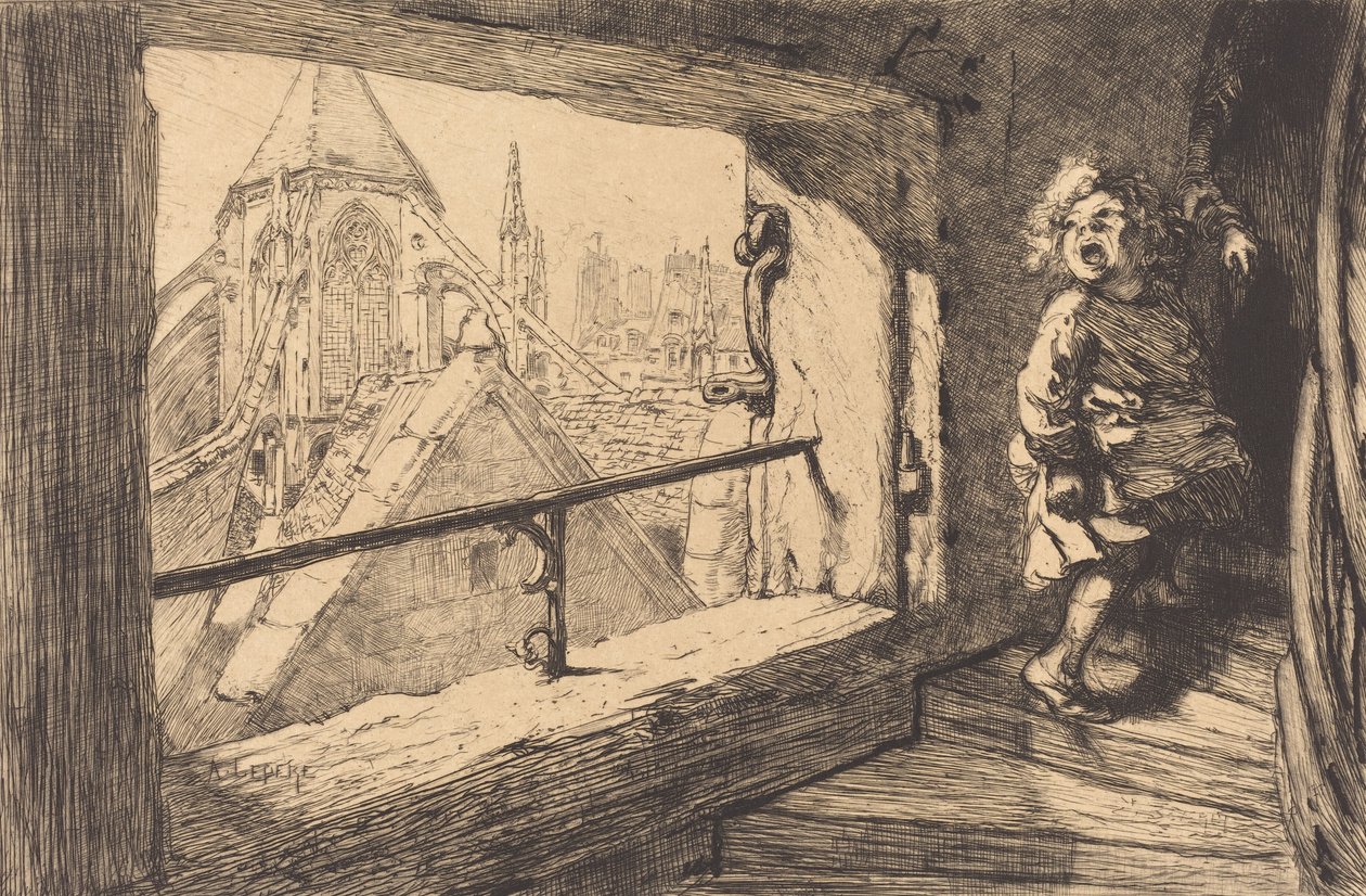 Tagene i Saint-Severin, 1889. af Auguste Lepere