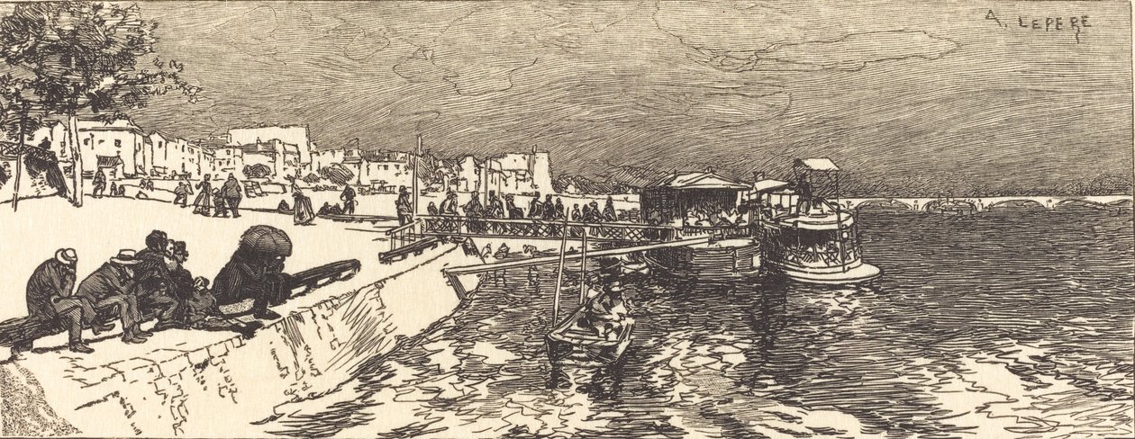 Mole ved Bercy Embarcadere a Bercy, 1890. af Auguste Lepere