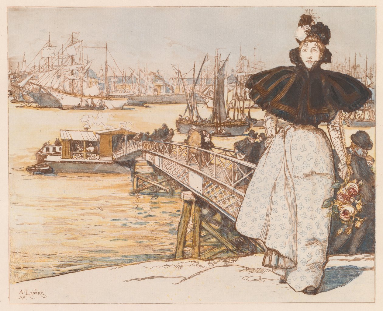 Molen ved Garonne, Bordeaux af Auguste Lepere