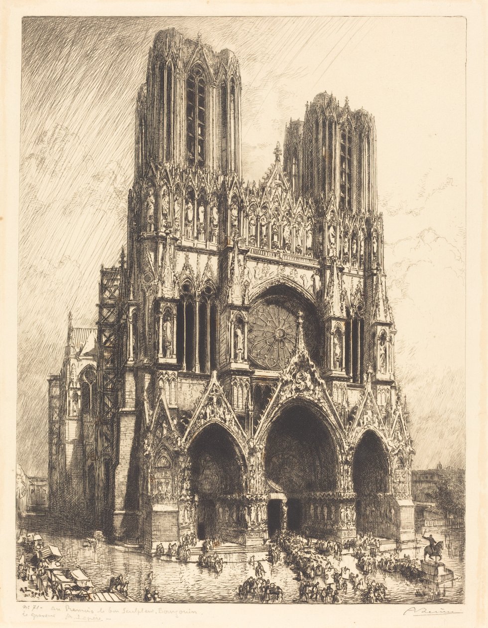 Reims Cathedral (Cathedral de Reims) af Auguste Lepere