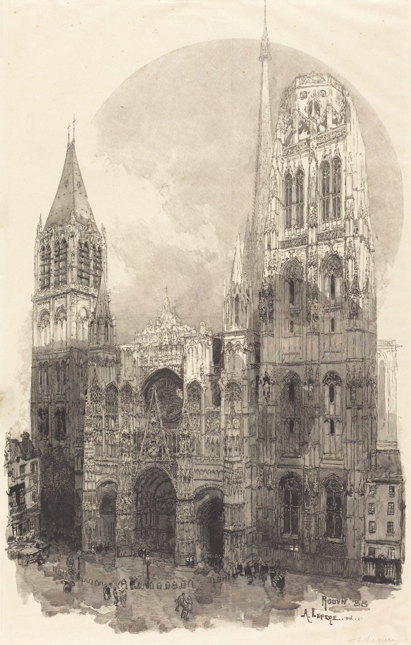 Rouen Cathedral La Cathedral de Rouen, 1888. af Auguste Lepere