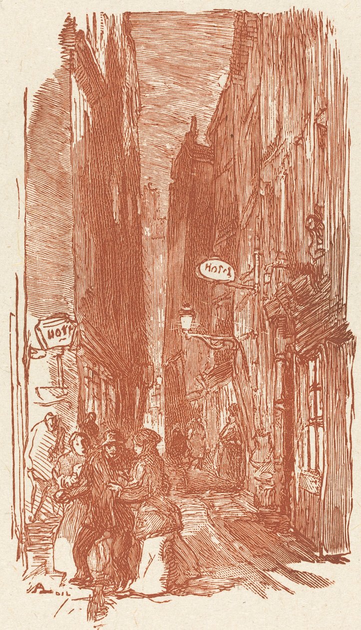 Rue Saint-Severin, udgivet 1901. af Auguste Lepere