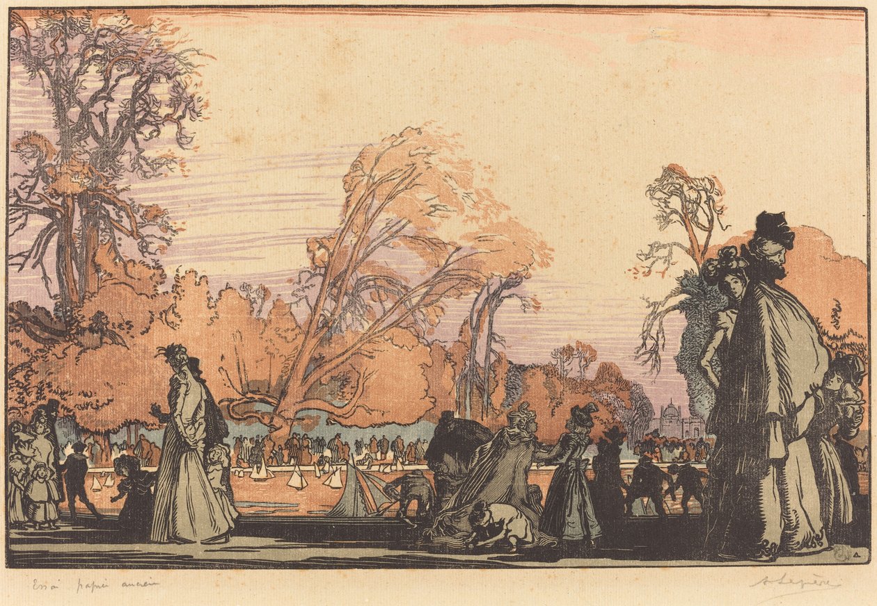 Dammen i Tuilerierne af Auguste Lepere