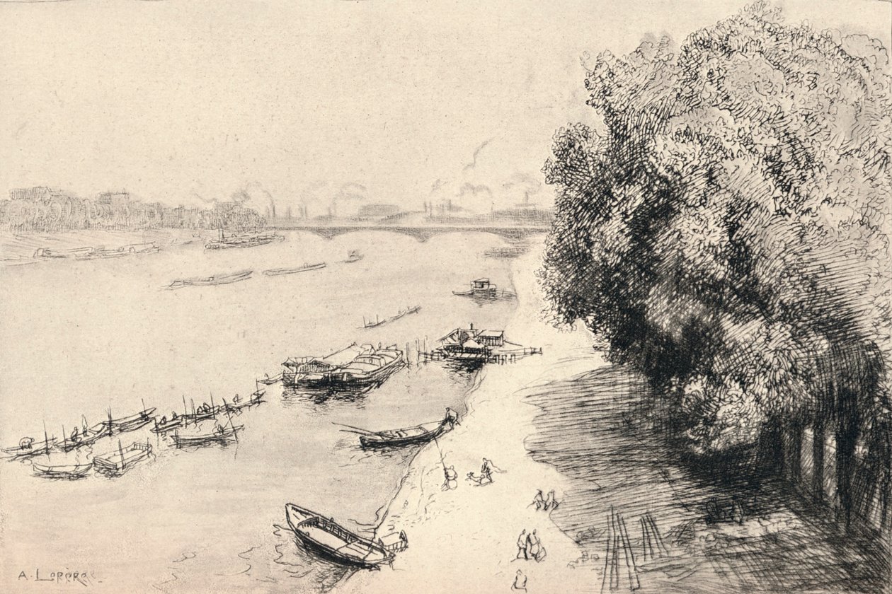 Seinen ved Pont National, 1915 af Auguste Louis Lepère