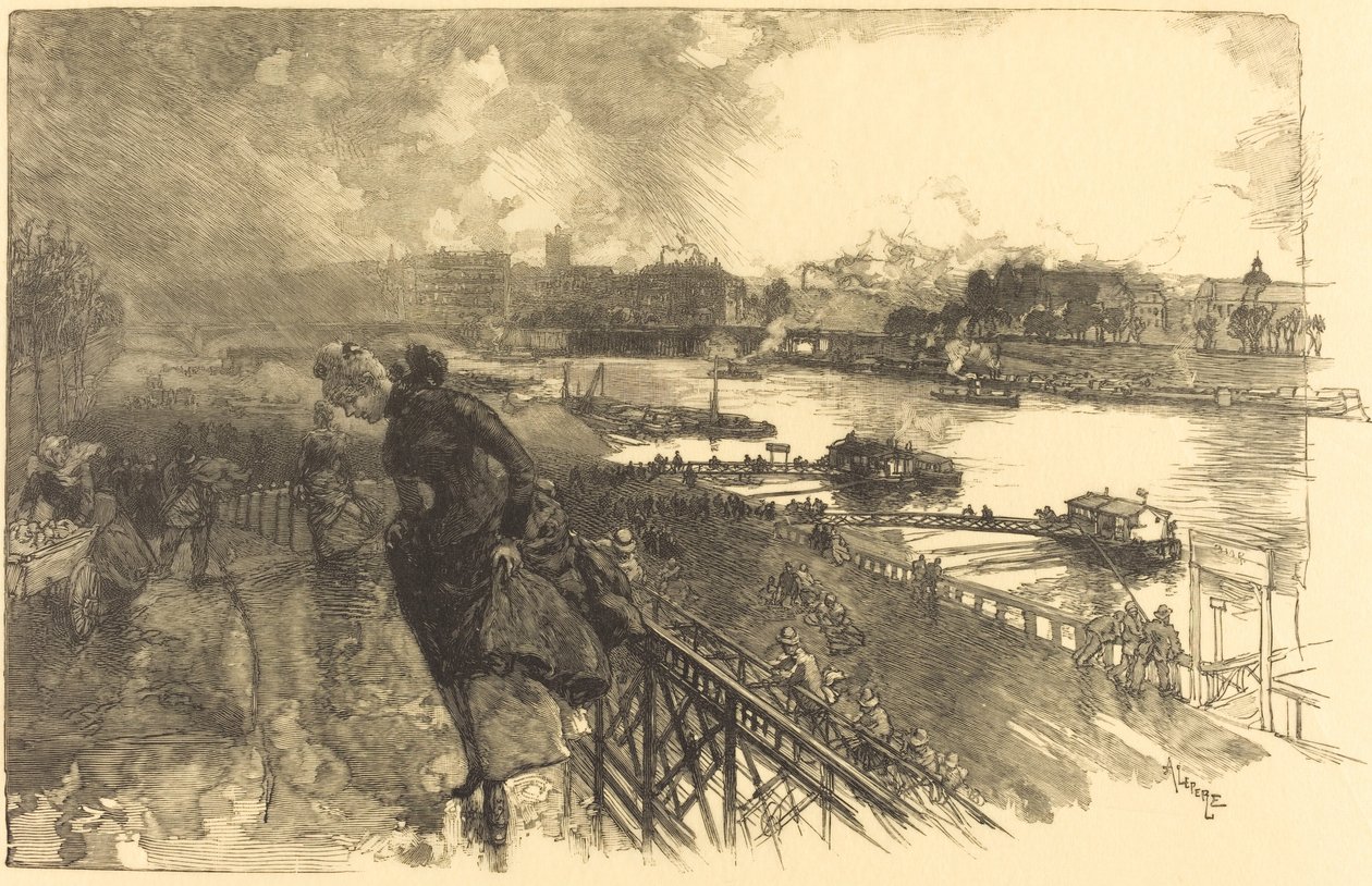 Seinen nær Austerlitz-broen, 1888. af Auguste Lepere