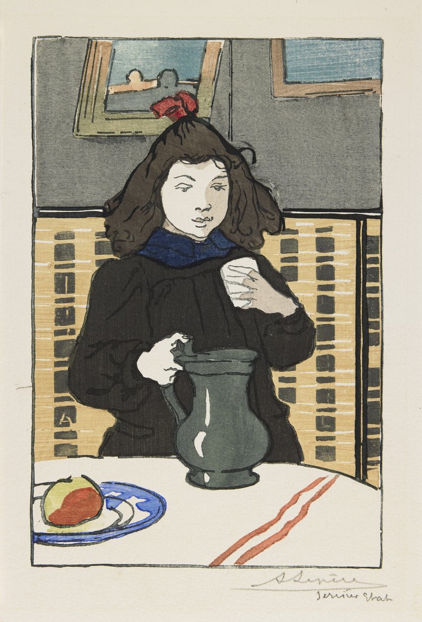 Ung pige med en kande, 1890 af Auguste Louis Lepère