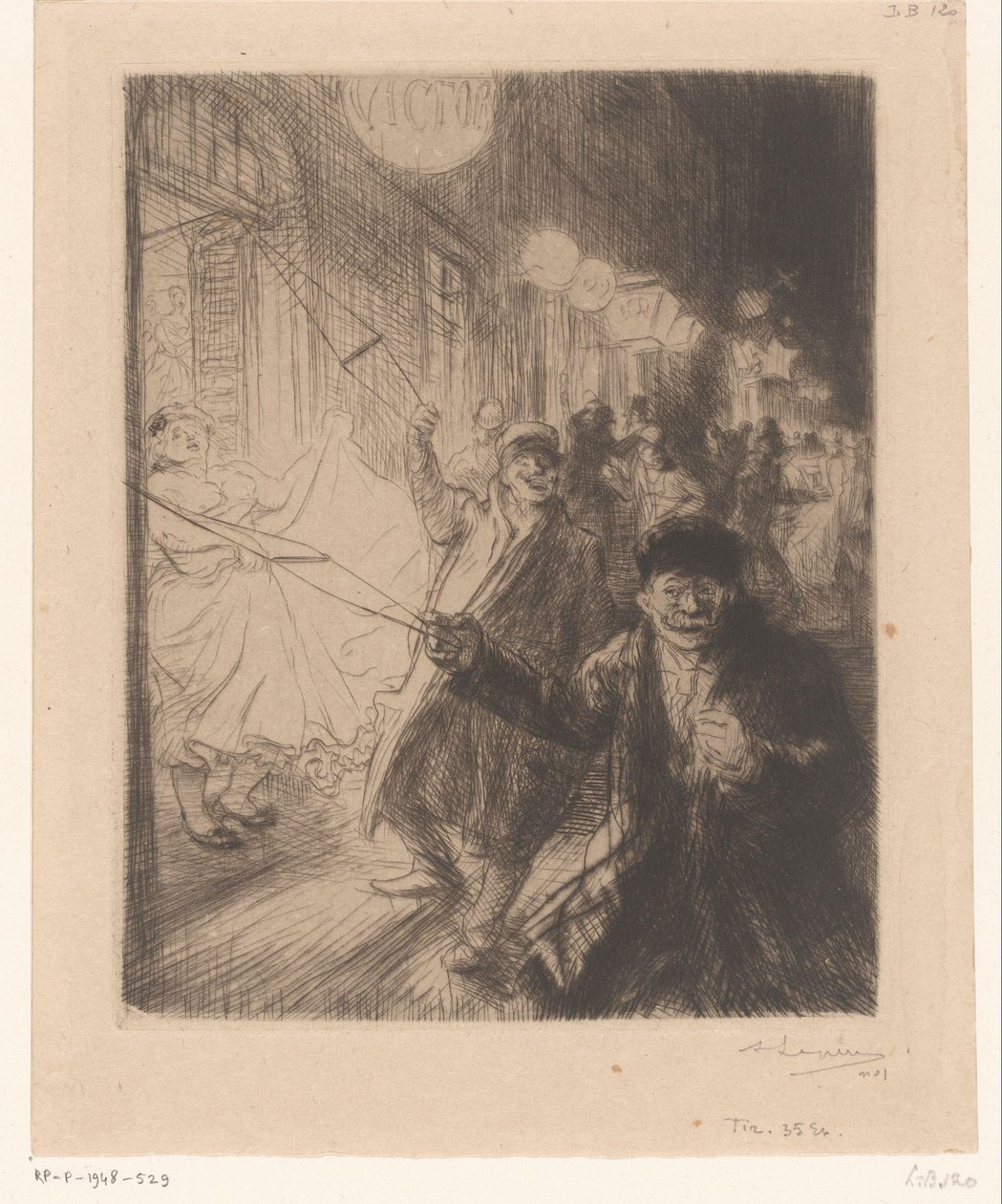 Gadebillede i Nes af Auguste Lepère (signed by artist)