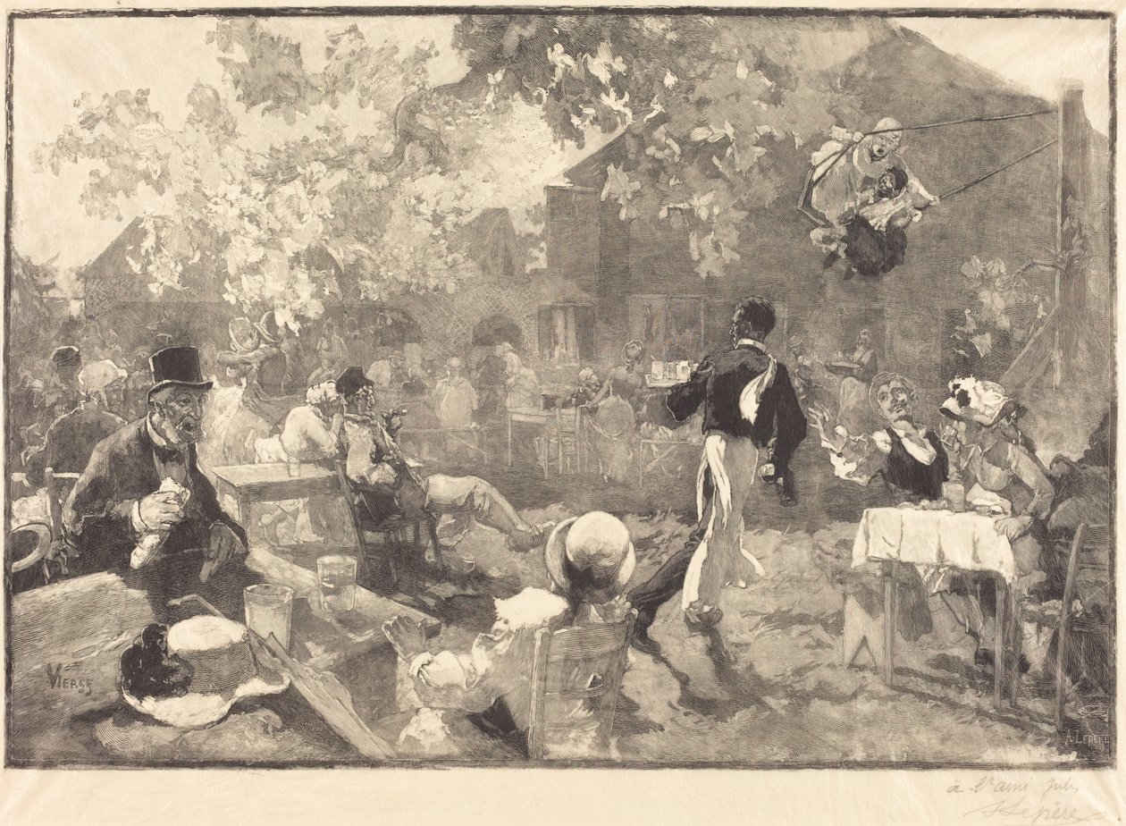 Hos lynghanen af Auguste Lepère after Daniel Vierge