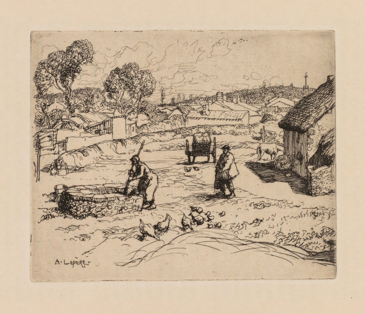 Auguste Lepère: La Masure (Vendèe) af Auguste Louis Lepère