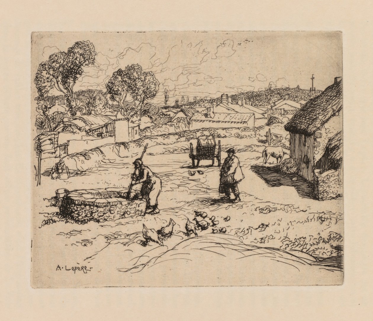 Auguste Lepère: La Masure Vendèe. af Auguste Louis Lepère