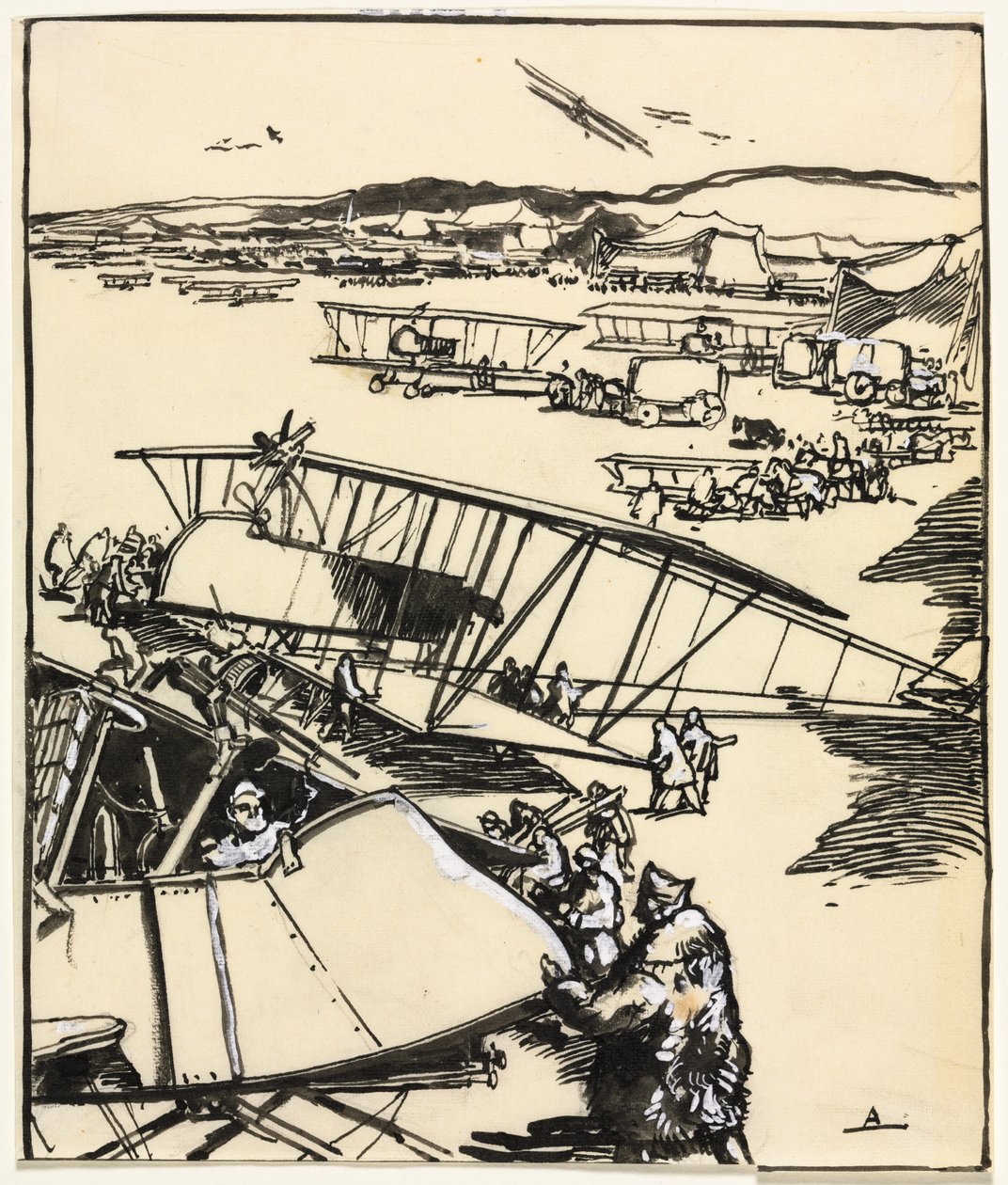 Fly hvilende på jorden, 1914. af Auguste Louis Lepère