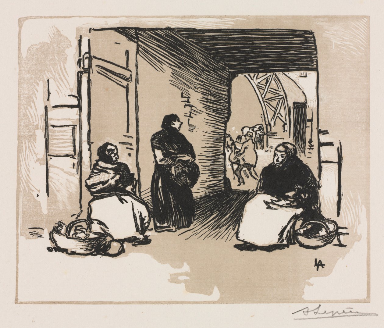 Brødsælgere, 1889. af Auguste Louis Lepère