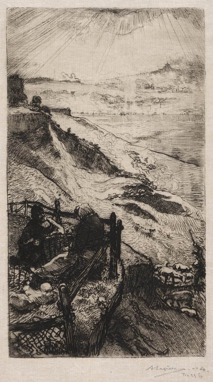 Career of America nær Paris, 1898. af Auguste Louis Lepère