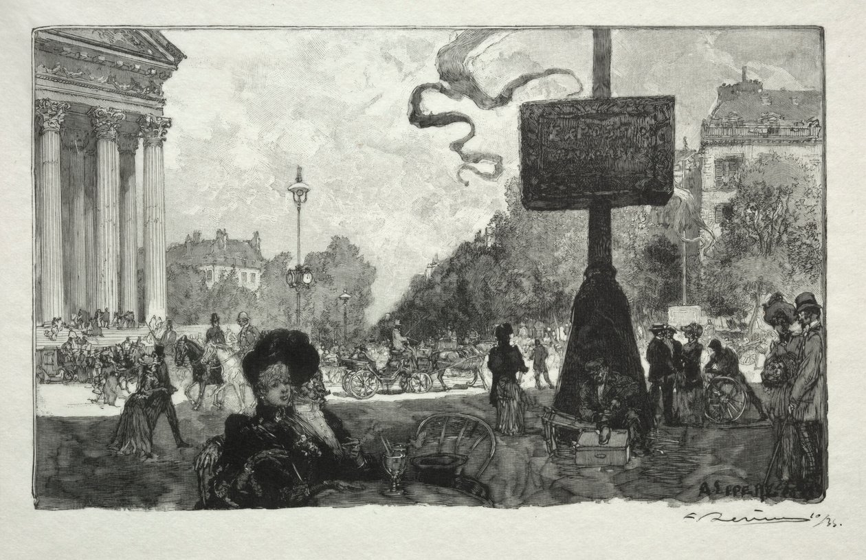 Hjørne af Rue Royale, 1890. af Auguste Louis Lepère