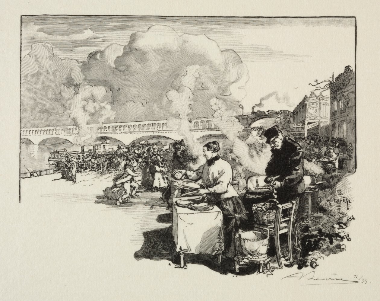 Landingsplads for omnibusbåde af Auguste Louis Lepère