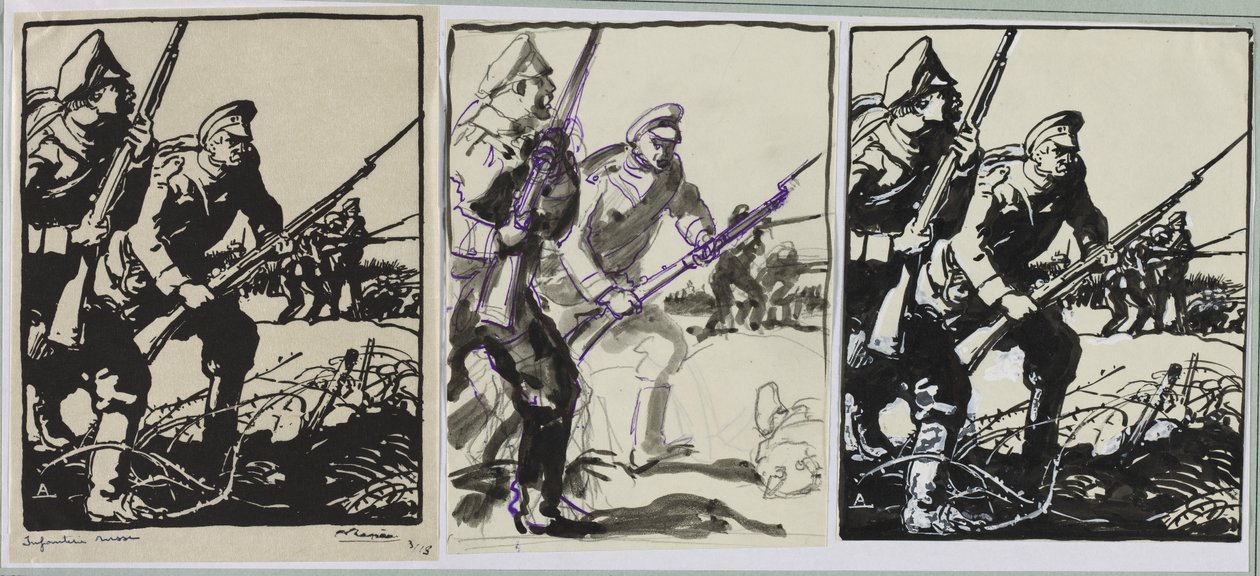 russisk infanteri af Auguste Louis Lepère