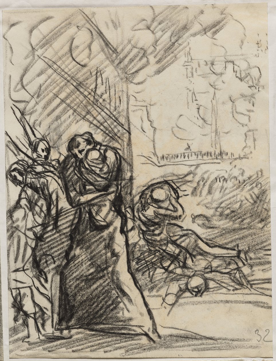 Ilden i Louvain af Auguste Louis Lepère