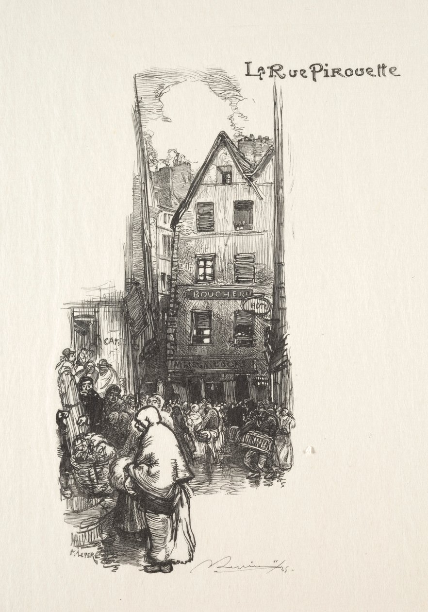 Rue Pirouette. af Auguste Louis Lepère
